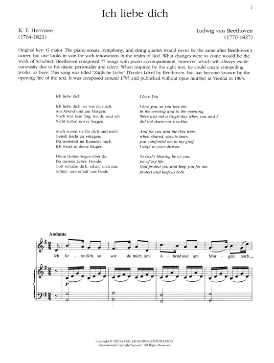 The Lieder Anthology , High Voice The Lieder Anthology , High Voice