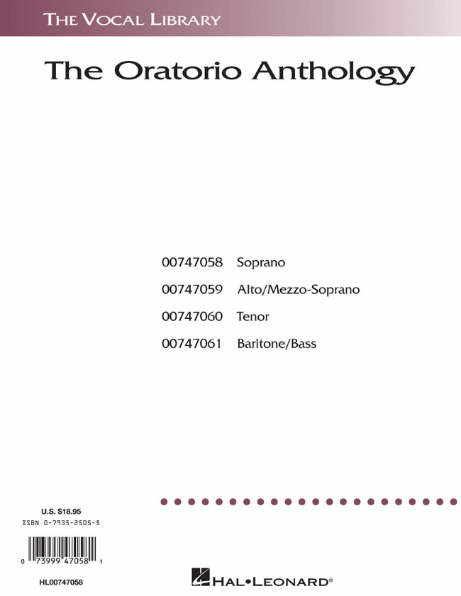 The Oratorio Anthology , Soprano The Oratorio Anthology , Soprano