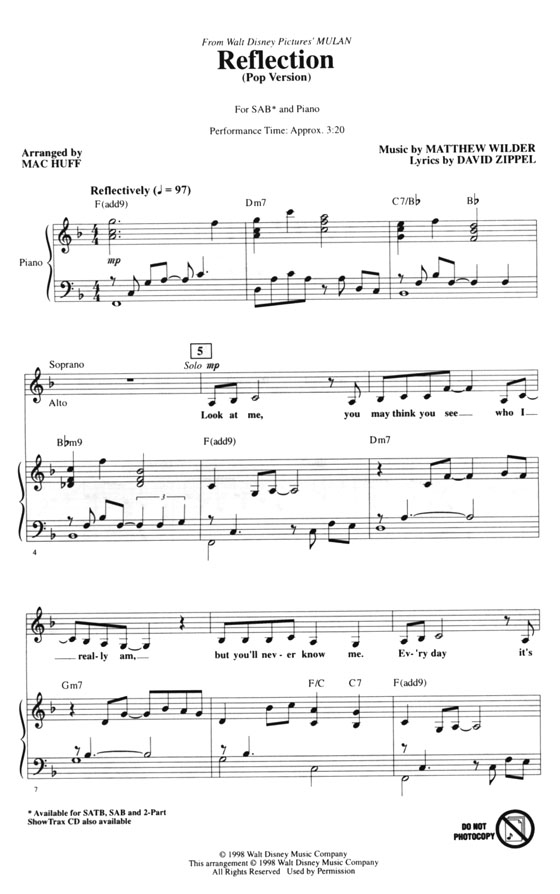 Reflection(Pop Version) SAB Reflection(Pop Version) SAB