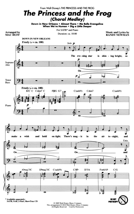 The Princess and the Frog (Choral Medley) SATB