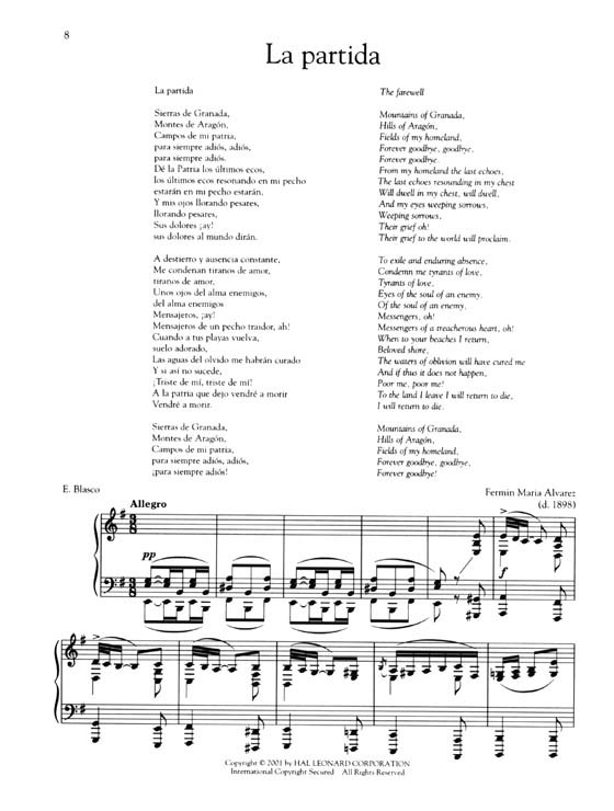 【Anthology of Spanish Song】Low Voice