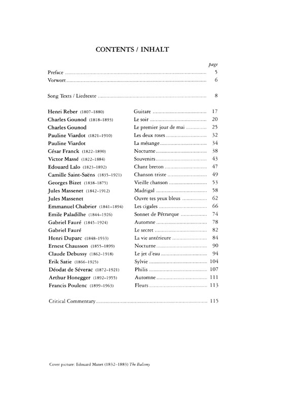 The Art of French Song , Vol 2 , Medium/Low Voice The Art of French Song , Vol 2 , Medium/Low Voice