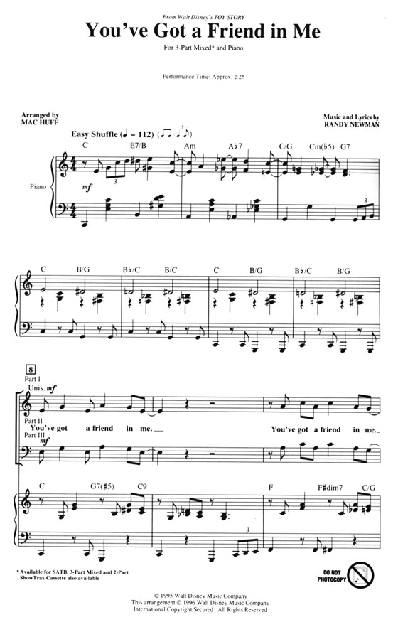 【You've Got a Friend in Me】3-Part Mixed 【You've Got a Friend in Me】3-Part Mixed