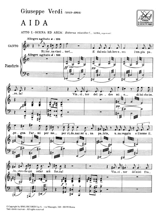 Autori Vari【Celebri Arie D'Opera】per Canto e Pianoforte , Soprano Autori Vari【Celebri Arie D'Opera】per Canto e Pianoforte , Soprano