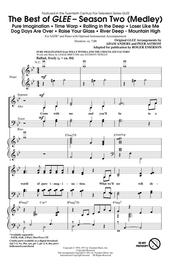 The Best of Glee - Season Two (Medley) SATB The Best of Glee - Season Two (Medley) SATB