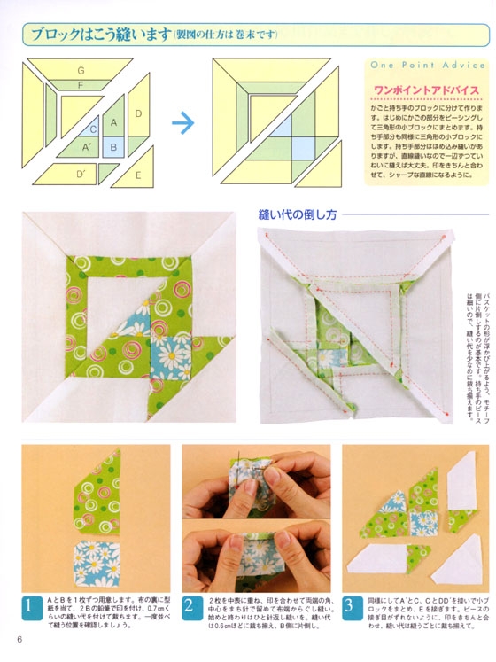 いちばんはじめのパッチワーク 形がかわいい具象パターン