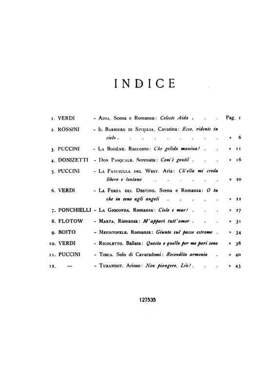 【Celebri Arie D'Opera】per Canto e Pianoforte , Tenore 【Celebri Arie D'Opera】per Canto e Pianoforte , Tenore