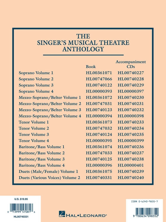 The Singer's Musical Theatre Anthology , Volume 2 , Duets