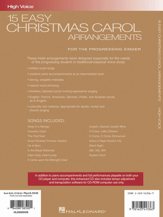 15 Easy Christmas Carol Arrangements【CD+樂譜】High Voice