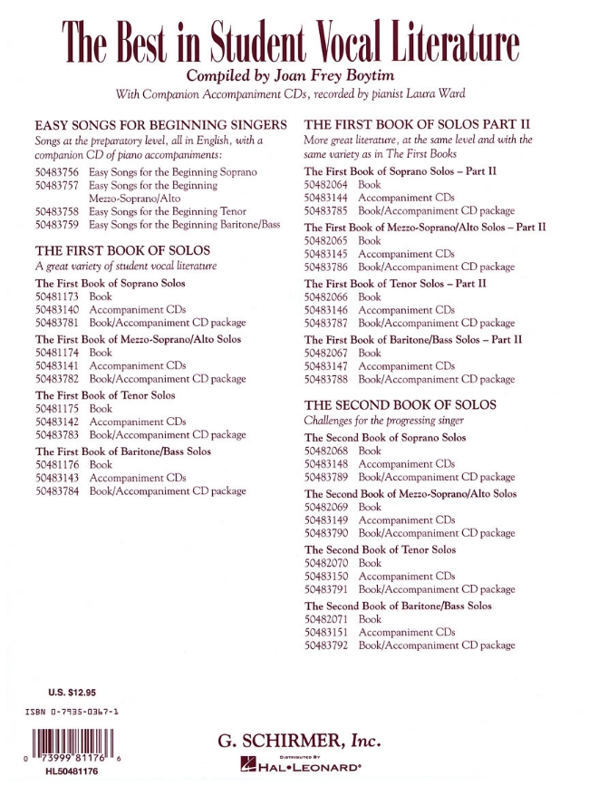 The First Book of Baritone/Bass Solos The First Book of Baritone/Bass Solos