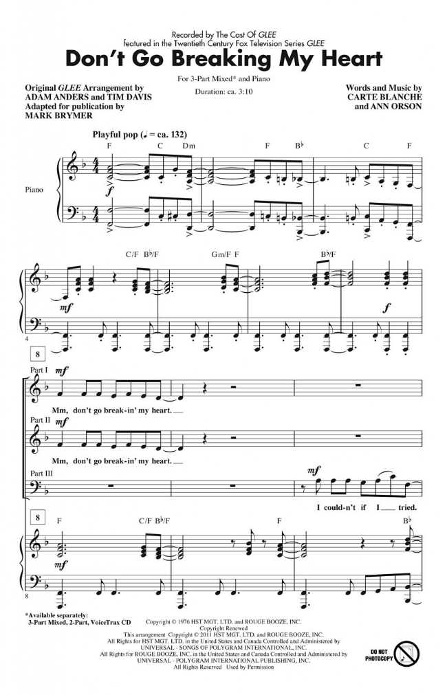 【Don't Go Breaking My Heart】3-Part Mixed 【Don't Go Breaking My Heart】3-Part Mixed