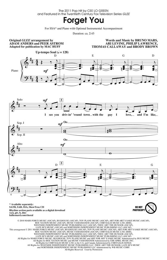 【Forget You】SSA 【Forget You】SSA