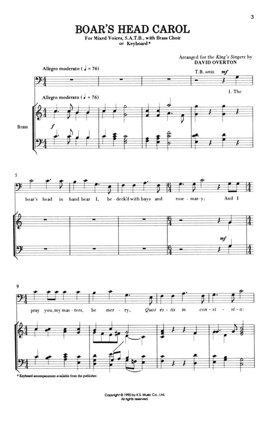【Christmas with The King's Singers】SATB a cappella 【Christmas with The King's Singers】SATB a cappella