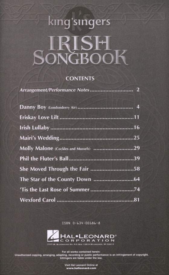 King's Singers Irish Songbook , SATB div. Collection King's Singers Irish Songbook , SATB div. Collection