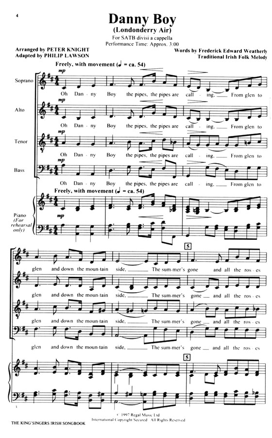 King's Singers Irish Songbook , SATB div. Collection King's Singers Irish Songbook , SATB div. Collection