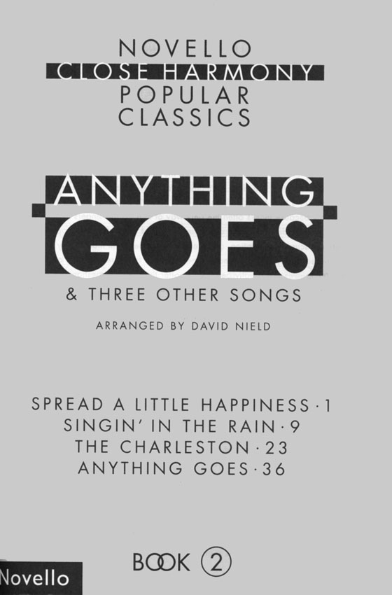 Novello Close Harmony Popular Classics【Book 2】Anything Goes