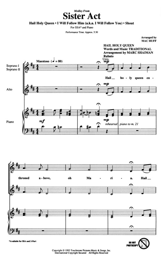Medley from【Sister Act】SSA Medley from【Sister Act】SSA