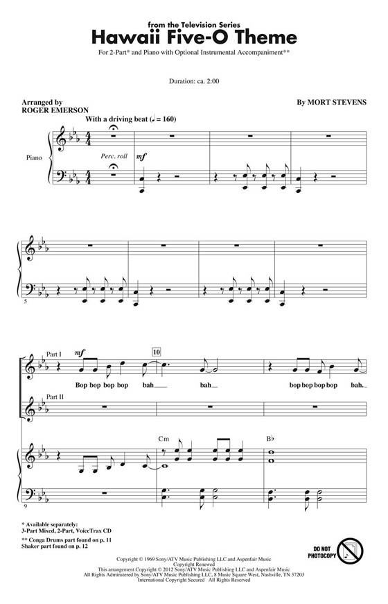 Hawaii Five-O Theme 2-Part Hawaii Five-O Theme 2-Part