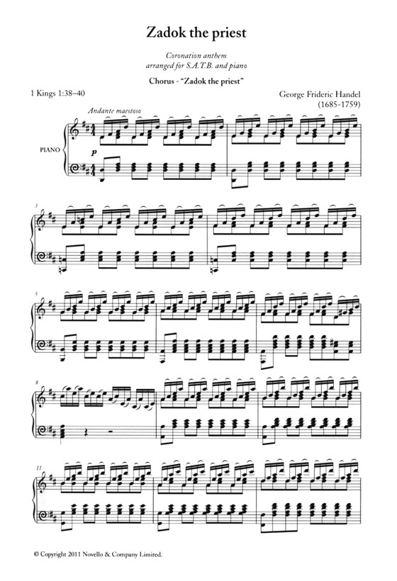 George Frideric Handel【Zadok The Priest】SATB/Piano George Frideric Handel【Zadok The Priest】SATB/Piano