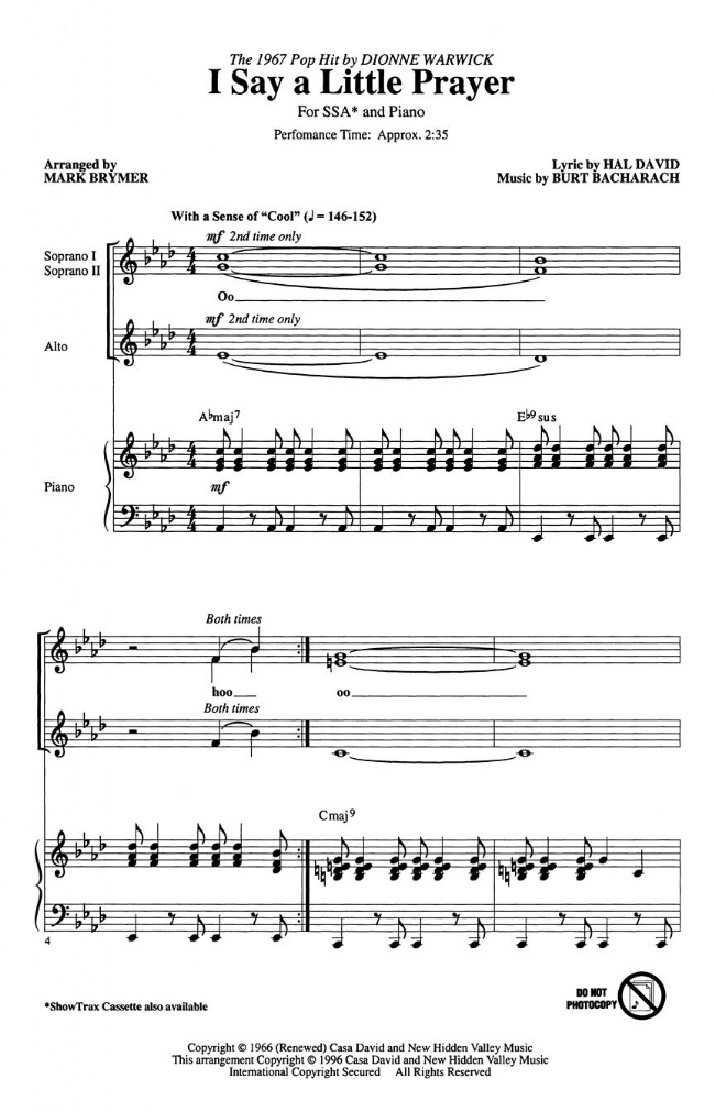 【I Say a Little Prayer】SSA 【I Say a Little Prayer】SSA