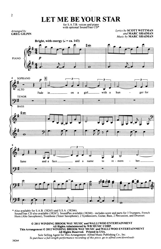 【Let Me Be Your Star】SATB 【Let Me Be Your Star】SATB