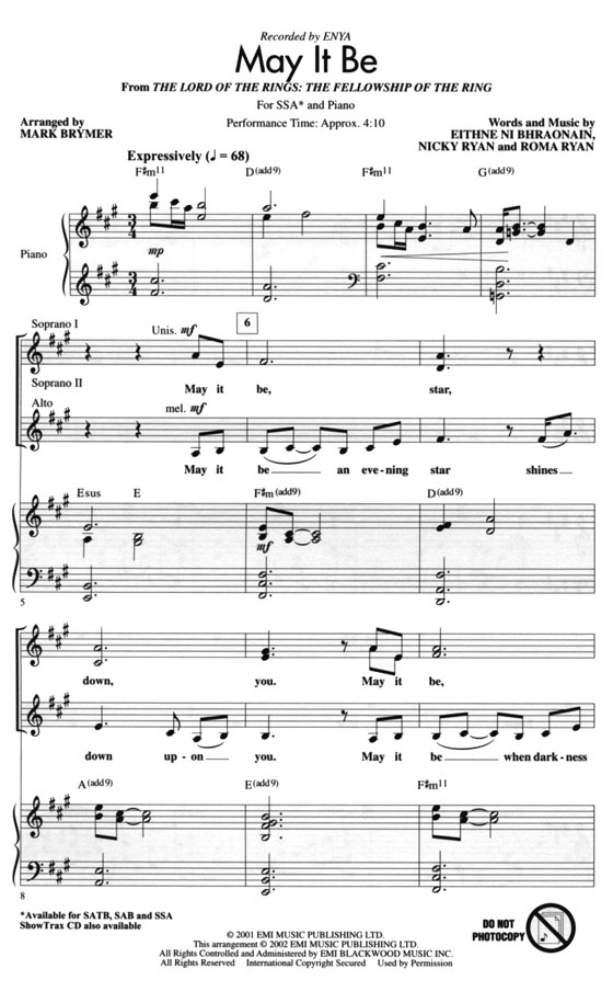 【May It Be】SSA 【May It Be】SSA