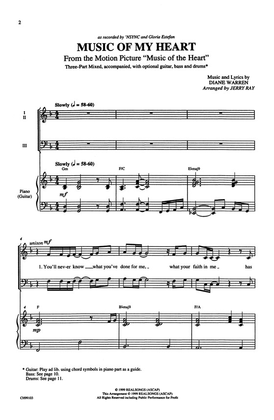 【Music of My Heart】Three-Part Mixed 【Music of My Heart】Three-Part Mixed