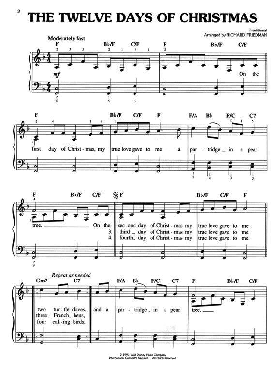 Disney‧The Twelve Days of Christmas for Easy Piano Disney‧The Twelve Days of Christmas for Easy Piano