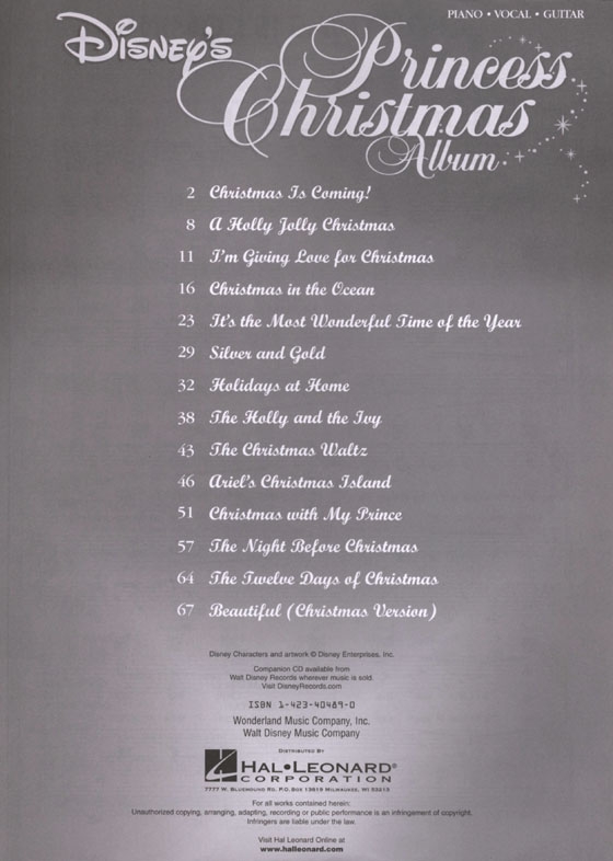Disney's Princess Christmas Album Piano‧Vocal‧Guitar Disney's Princess Christmas Album Piano‧Vocal‧Guitar