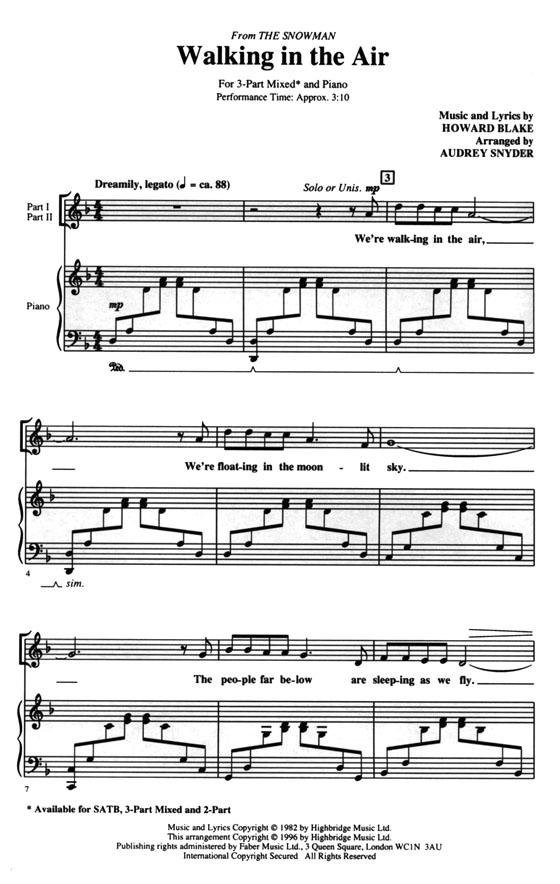 【Walking in the Air】3-Part Mixed 【Walking in the Air】3-Part Mixed