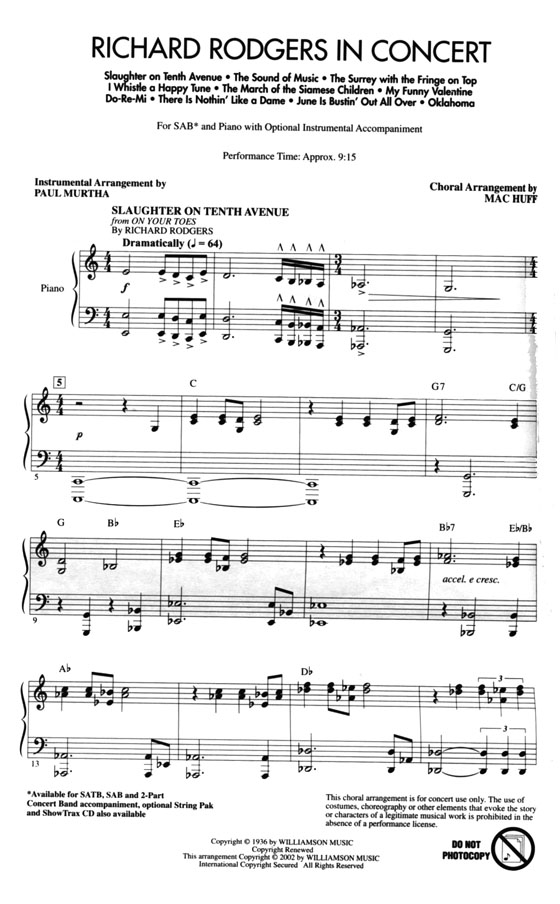 【Richard Rodgers in Concert】SAB 【Richard Rodgers in Concert】SAB