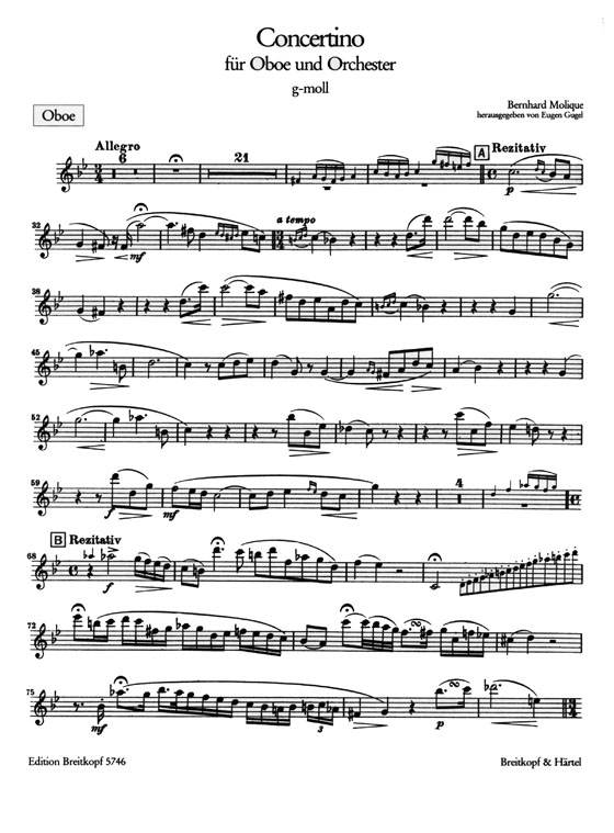 Molique【Concertino ,  g-moll】für Oboe und Orchester