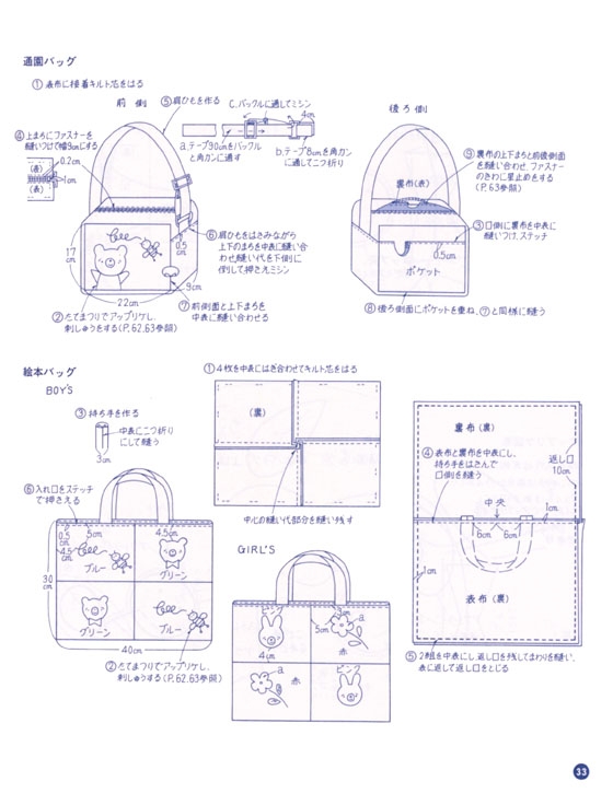 マークがきめて 園児のバッグ