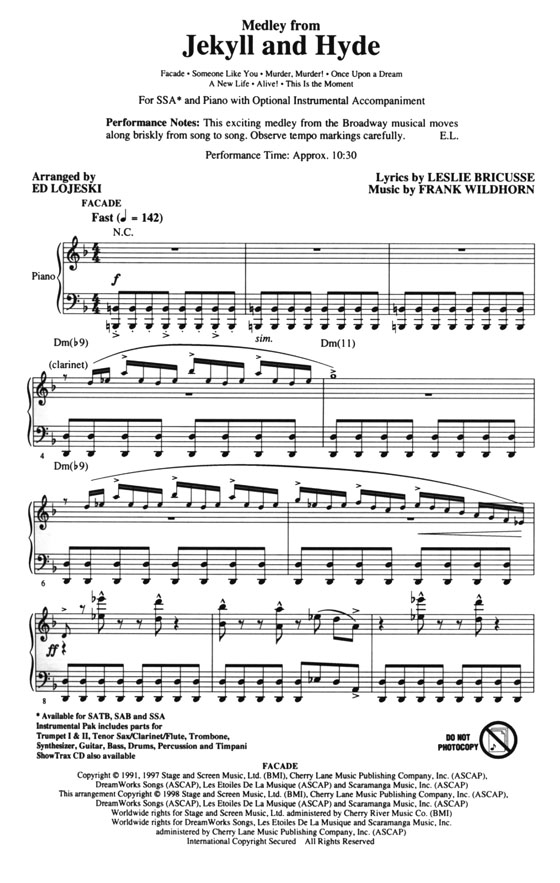 Medley from【Jekyll & Hyde】SSA Medley from【Jekyll & Hyde】SSA