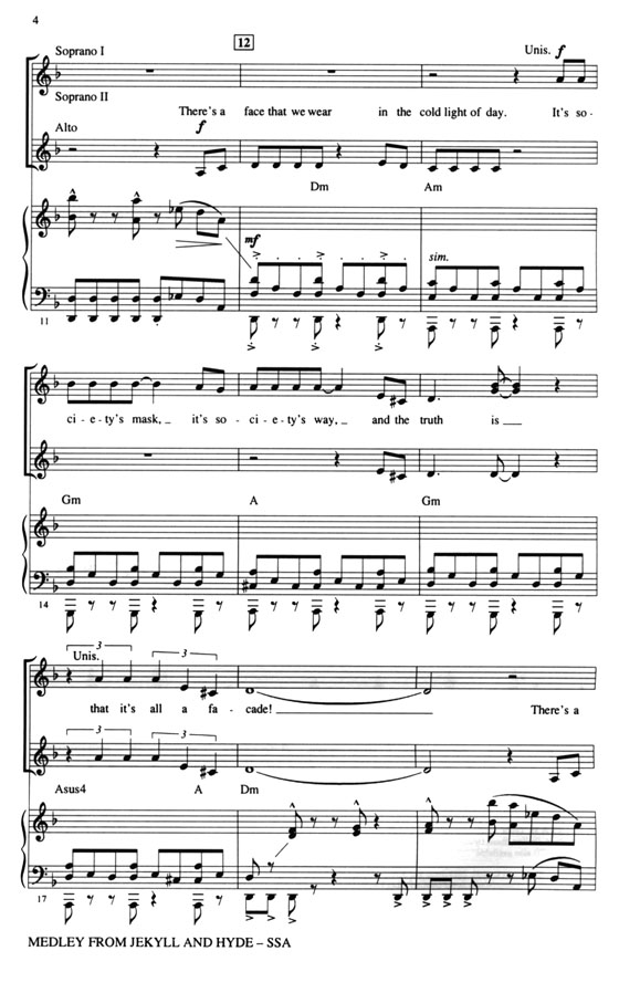 Medley from【Jekyll & Hyde】SSA Medley from【Jekyll & Hyde】SSA