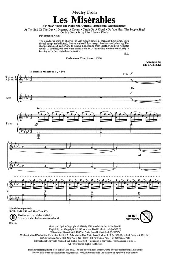 Medley From【Les Misérables】SSA Medley From【Les Misérables】SSA