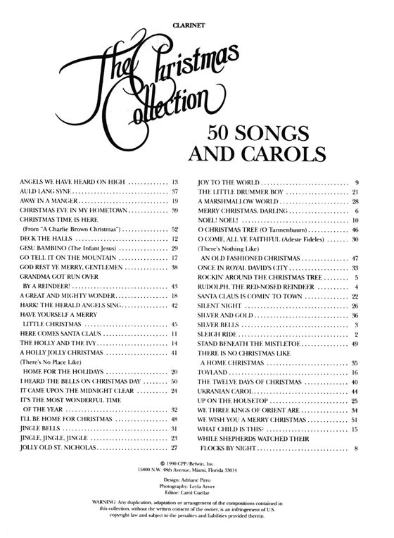 The Christmas Collection【50 Songs And Carols】For Clarinet