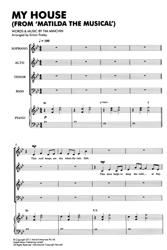 My House SATB/Piano My House SATB/Piano