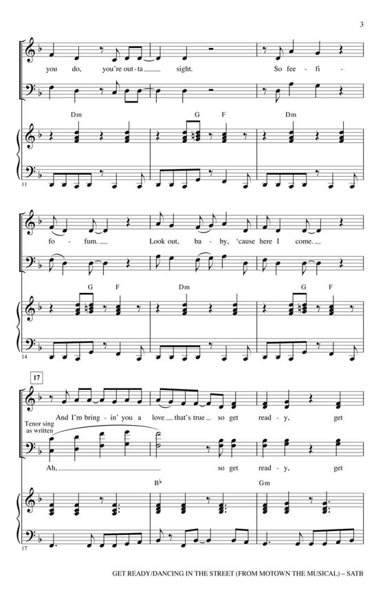 Get Ready/Dancing in the Street SATB Get Ready/Dancing in the Street SATB