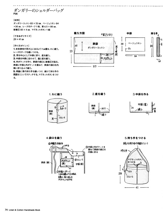 リネン&コットンで作るかんたん小物、バッグ、お洋服