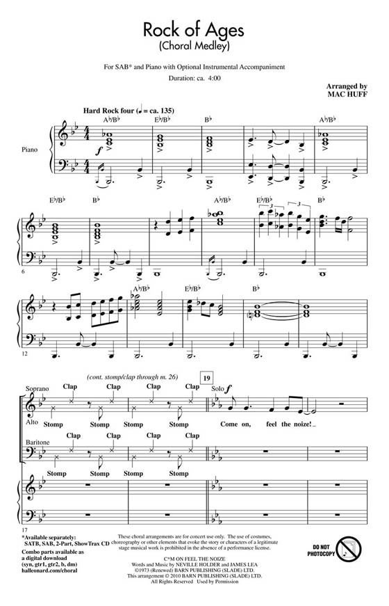Rock of Ages (Choral Medley) SAB Rock of Ages (Choral Medley) SAB