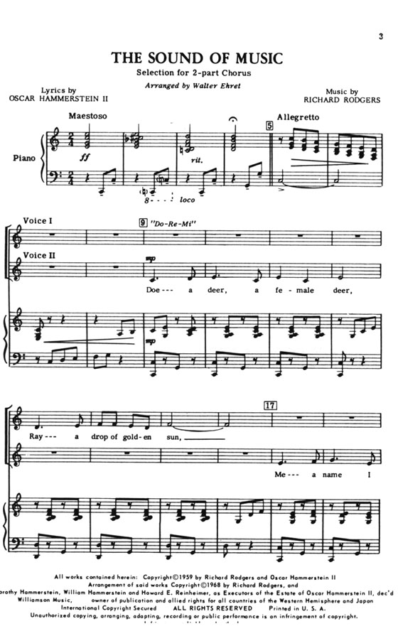 The Sound of Music : 2-Part Choral Selection The Sound of Music : 2-Part Choral Selection
