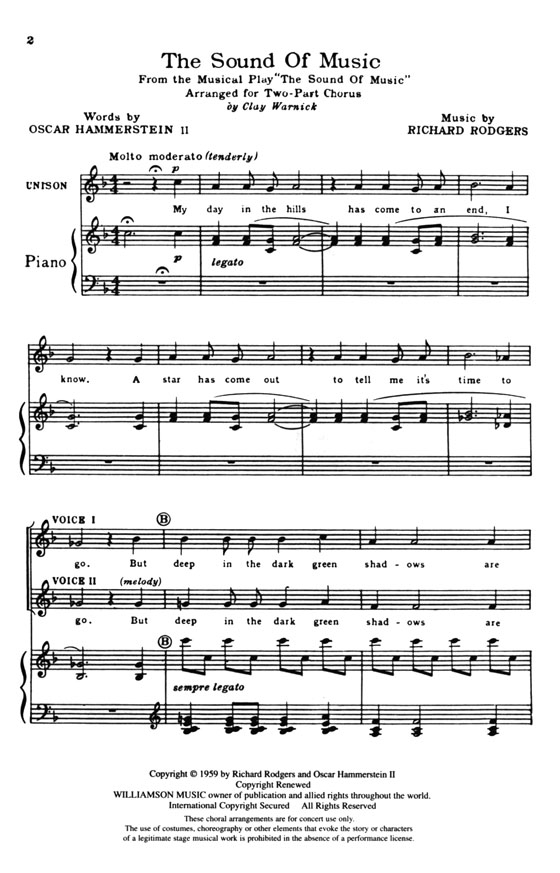 The Sound of Music : 2-Part Chorus