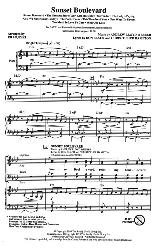 【Sunset Boulevard】SATB 【Sunset Boulevard】SATB