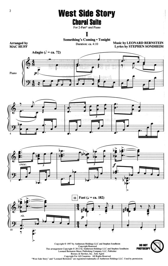 West Side Story【Choral Suite】2-Part West Side Story【Choral Suite】2-Part