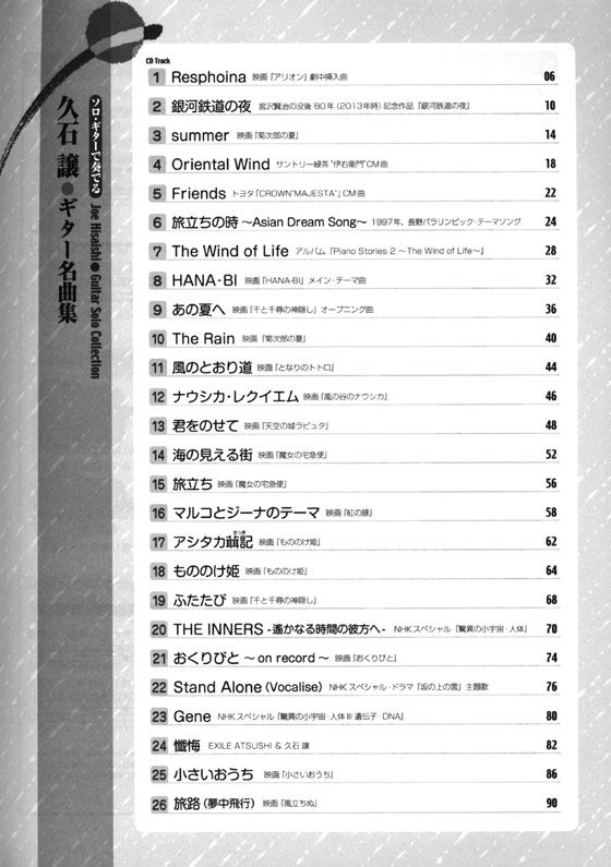 久石 譲 ギター名曲集【CD+樂譜】