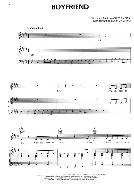 Ashlee Simpson【 I Am Me】Piano‧Vocal‧Guitar