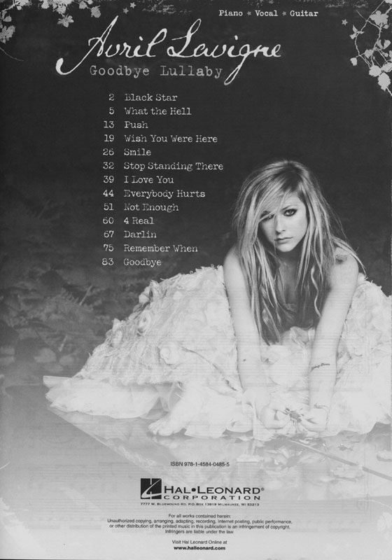 Avril Lavigne【Goodbye Lullaby】Piano/Vocal/Guitar