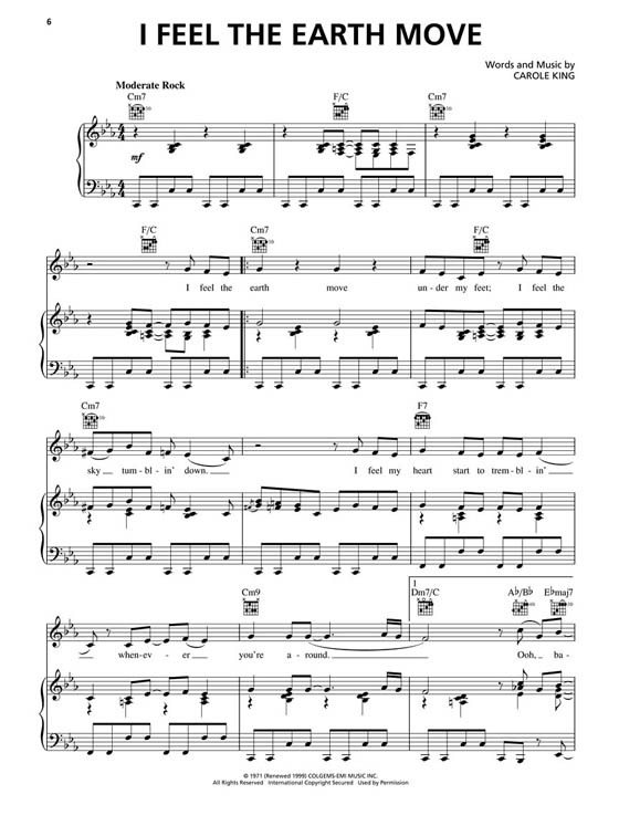 Carole King【CD+樂譜】Hal Leonard Piano Play-Along , Volume 106