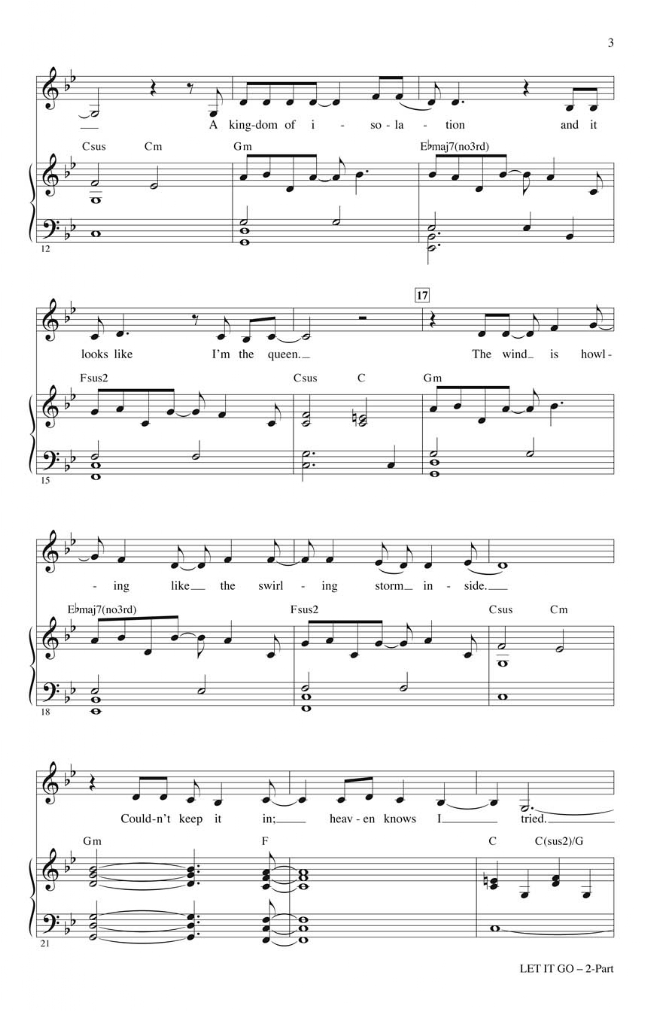 Let It Go (from Disney's Animated Feature Frozen) 2-Part Let It Go (from Disney's Animated Feature Frozen) 2-Part